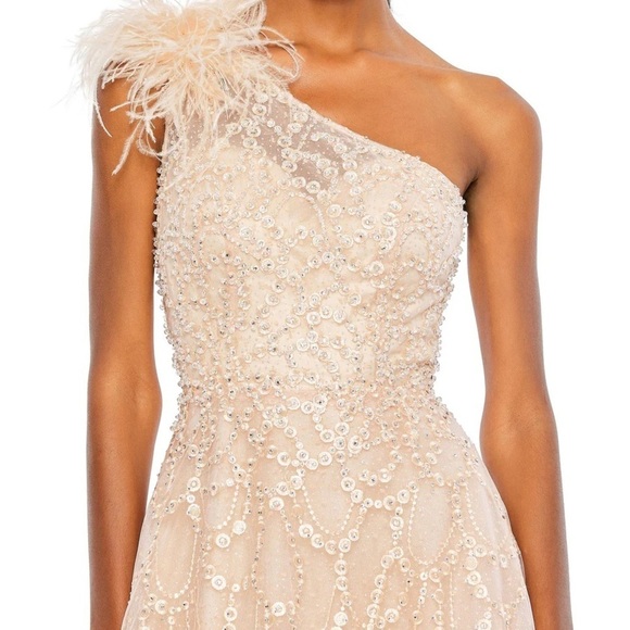 Mac Duggal 20389 NWOT EMBELLISHED ONE SHOULDER A LINE GOWN - Picture 3 of 6